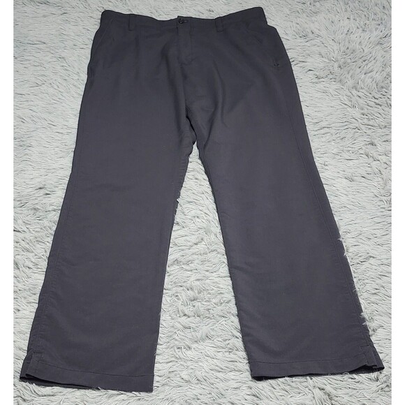 Under Armour Golf Pants Men 36x32 Black Solid Straight Leg Chino All Season Gear - Picture 1 of 12